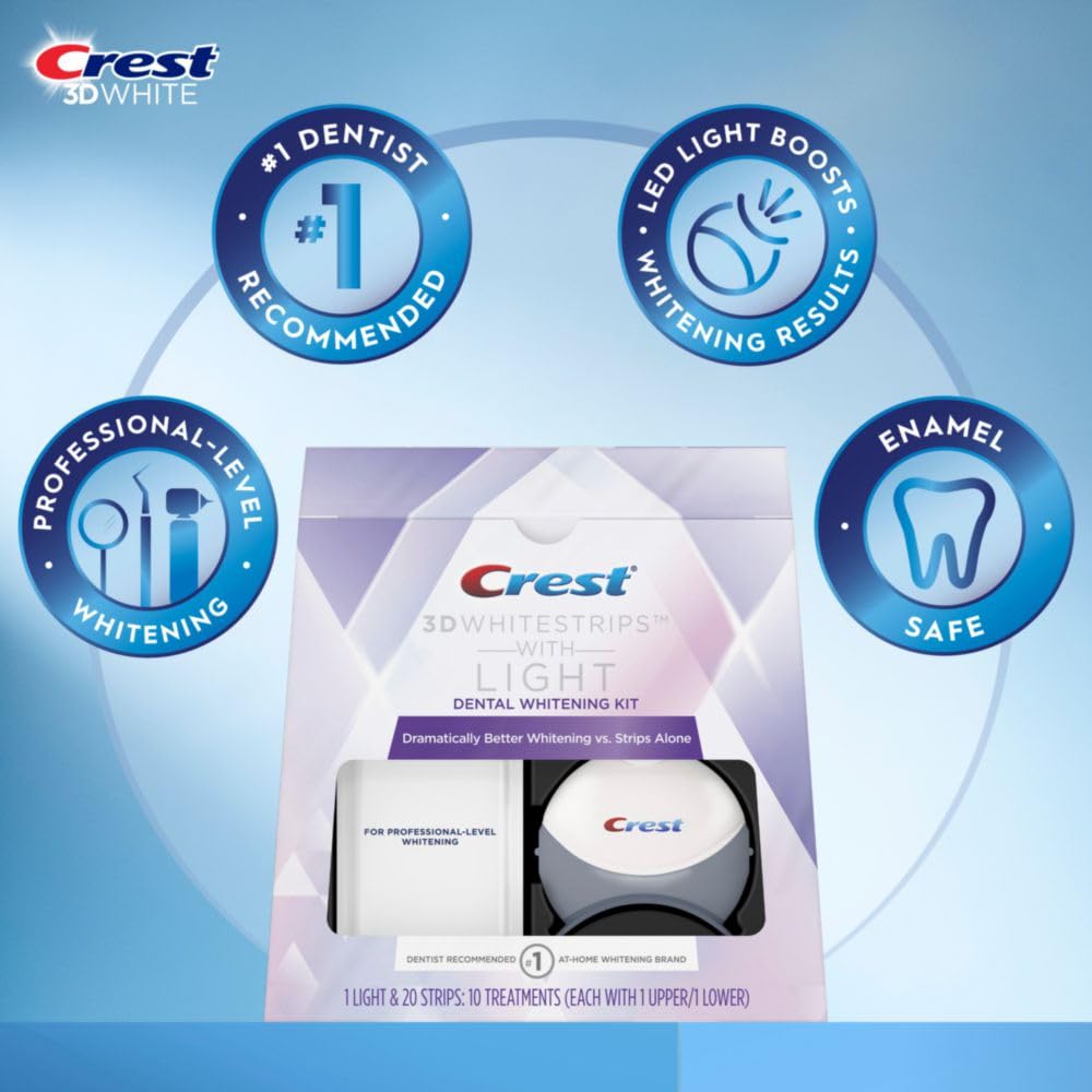 Crest 3D White Whitestrips With Light, Teeth Whitening Kit