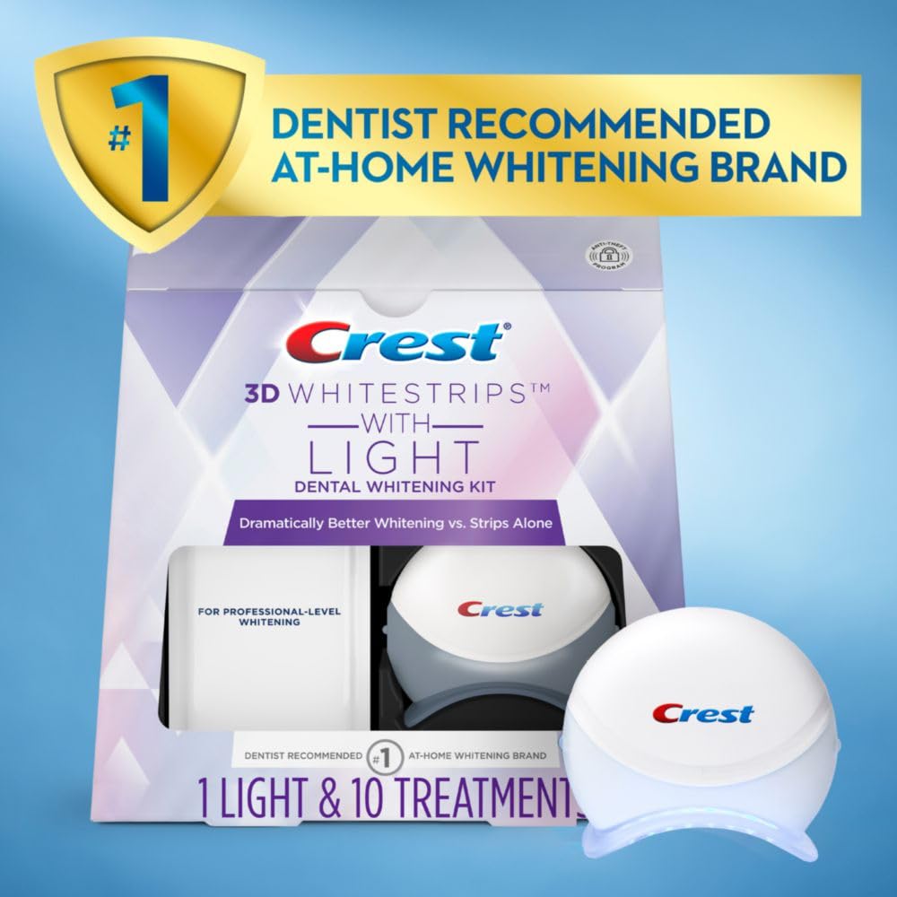 Crest 3D White Whitestrips With Light, Teeth Whitening Kit