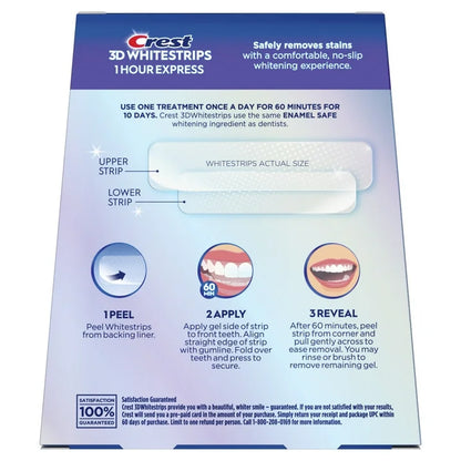Crest 3D Whitestrips 1-Hour Express At-home Teeth Whitening Kit Level 12