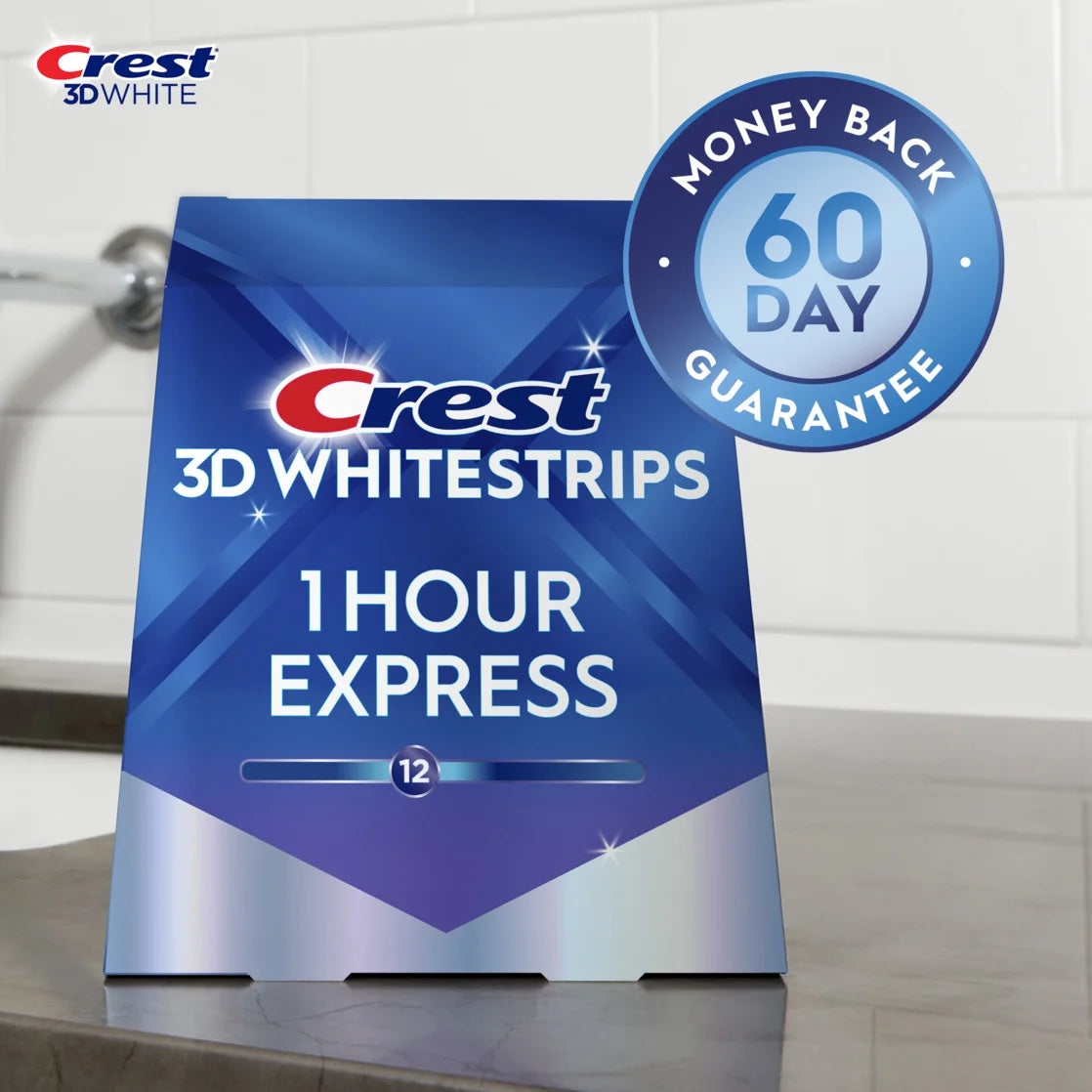 Crest 3D Whitestrips 1-Hour Express At-home Teeth Whitening Kit Level 12