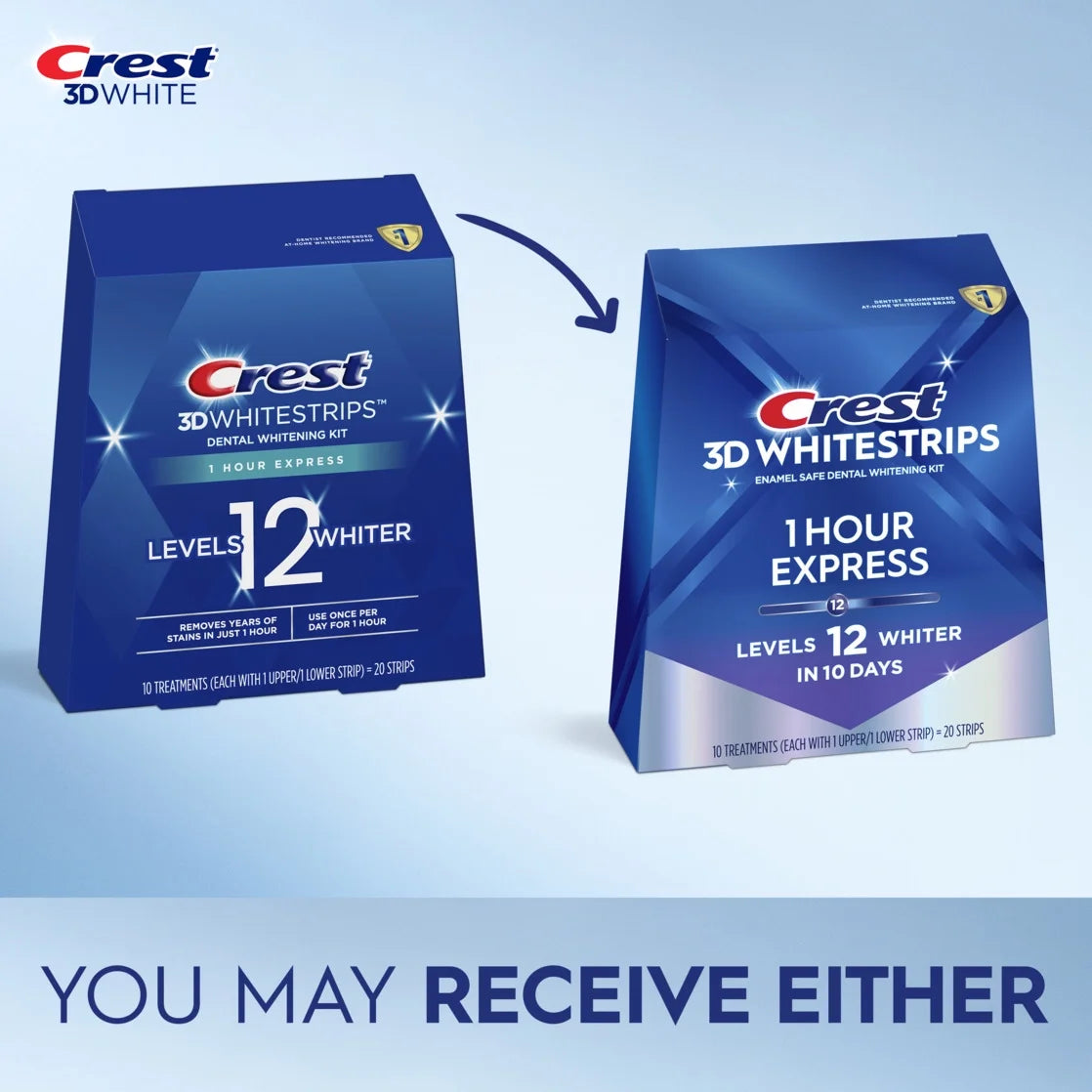 Crest 3D Whitestrips 1-Hour Express At-home Teeth Whitening Kit Level 12