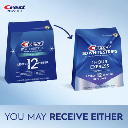 Crest 3D Whitestrips 1-Hour Express At-home Teeth Whitening Kit Level 12