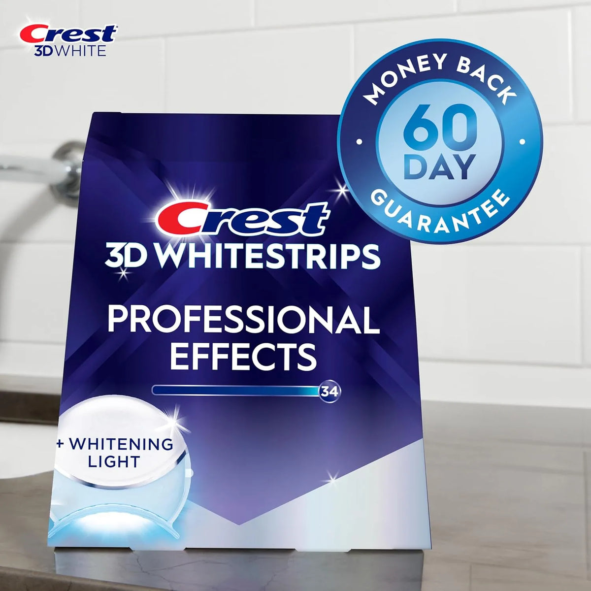 Crest 3D Whitestrips Professional Effects + LED Light Kit Level 34