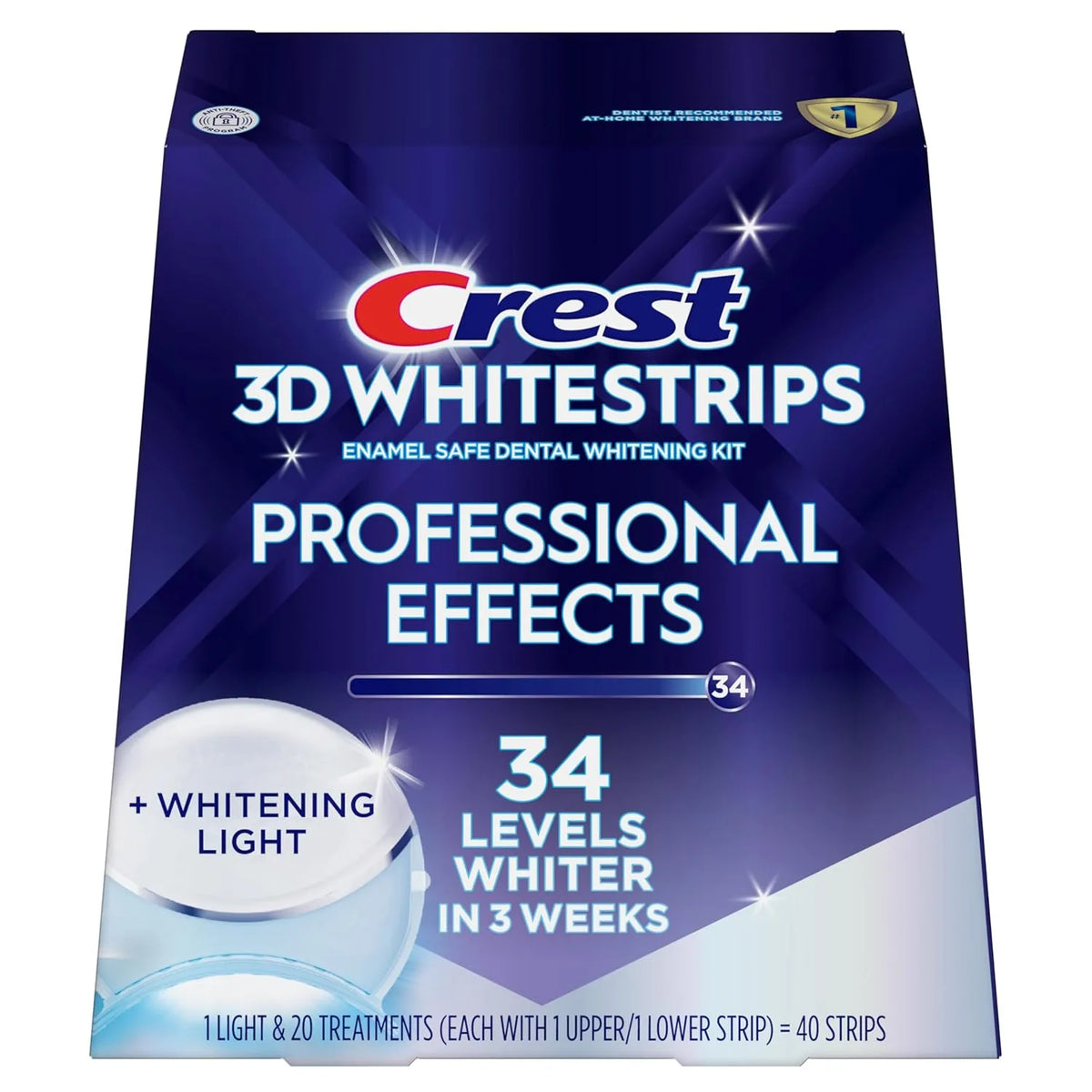 Crest 3D Whitestrips Professional Effects + LED Light Kit Level 34