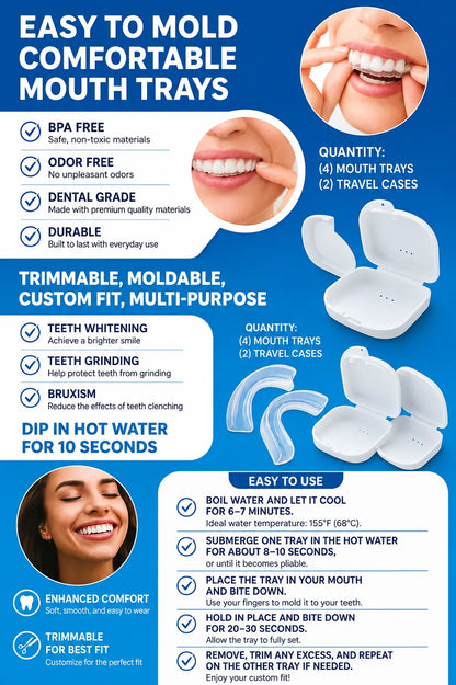 Instructions for fitting mouldable mouth trays